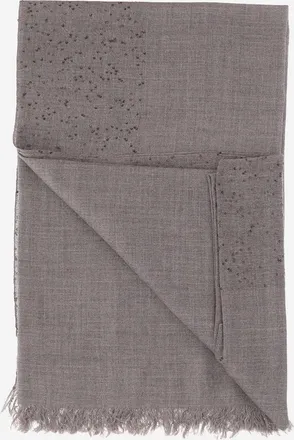 Faliero Sarti Womens Scarf Dalila Wool-Blend Taupe Scarfs