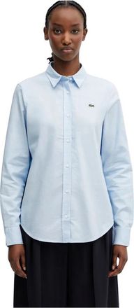 Lacoste Oxford Shirt - Dames - Overhemden - Blauw - L - Katoen - Overhemden