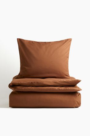 H&M Einzelbettw&auml;sche aus Baumwolle - Braun