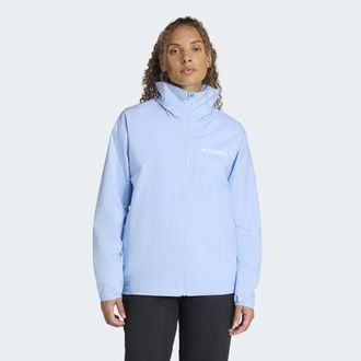 ADIDAS TERREX Regenjacke ADIDAS TERREX W MT ESS 2L R J, Damen, Gr. XXL, globlu, Obermaterial: 100% Polyester, normal, Jacken Regenjacke