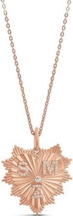 SHYMI Fluted Multi Initial Heart Pendant Necklace in Rose at Nordstrom
