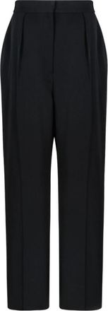Balmain Tailored Wool Broeken - Dames - Broeken - Zwart - 2XS - Wol - Broeken