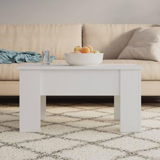 vidaXL Mesa De Centro Madera Contrachapada Blanco 79x49x41 Cm Vidaxl