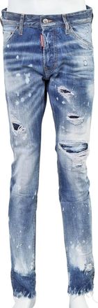 Dsquared2 Mens Cool Guy Jean Blue Distressed Denim Pants Cotton - Size 34 (Waist)