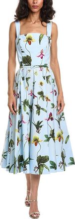 Oscar De La Renta Oscar De La Renta Orchids Poplin Dress