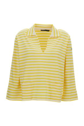 Polo Ralph Lauren White/Yellow V-Neck Striped T-Shirt