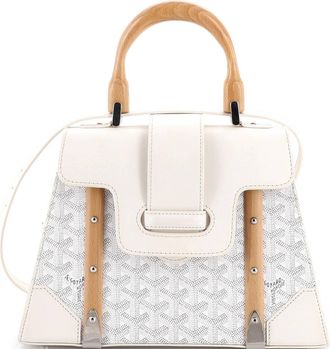 Goyard Saigon Top Handle Bag Coated Canvas with Leather PM