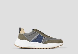 Alexander Smith Blaze Man in green suede and nylon with blue side logo