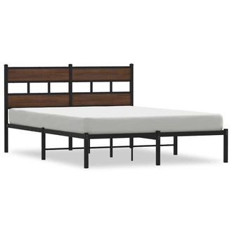Berkfield Home Bed Frame without Mattress with Headboard Brown Oak 140x200 cm