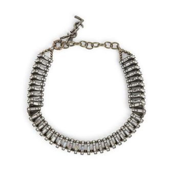 Saint Laurent Accessoires, Dames, Grijs, S, Collier Pyramide