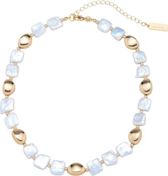 Pompeii3 Pina Square Pearl 18k Yellow Gold Necklace