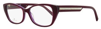 Swarovski SK5391 Crystal-Embellished Rectangular Eyeglasses - Purple