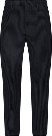 Homme Pliss&eacute; Issey Miyake Black Pleated Straight-Leg Pants