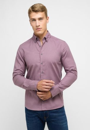 Eterna Langarmhemd ETERNA SLIM FIT, Herren, Gr. 44, Normalgr&ouml;ssen, rot (rosenholz), Flanell, 52% Baumwolle, 10% Schurwolle, 38% Lyocell, schmal, Manschette, 
