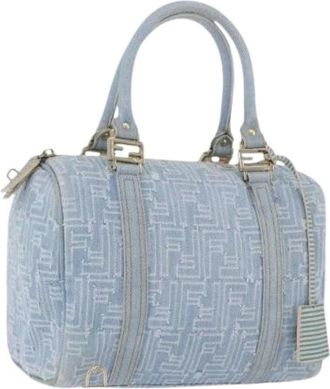 Fendi Pre-owned Handbags, female, Blue, Size: ONE SIZE Pre-owned Boston Bag