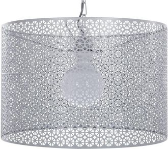 Beliani Beliani - Lampada a Sospensione in Metallo Grigio Forma Cilindrica Moderna Mezen