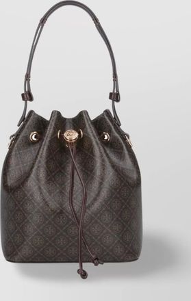 Tory Burch bucket bag with monogram pattern and top handle