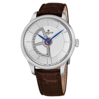 Perrelet First Class Double Rotor White Grained Dial Automatic Mens Watch A1090/1