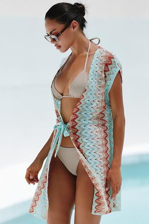 Luli Fama Front-Tie Cover-Up Dress