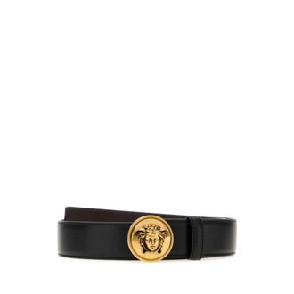 Versace Belts, female, Black, Size: 70 CM Leather Belt