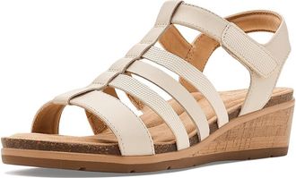 Clarks Kacha Step Womens Wedge Shoes Cream Leather : 7.5 B - Medium