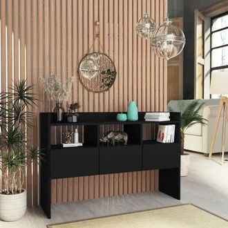 vidaXL Aparador De Madera Contrachapada Negro 105x30x70 Cm Vidaxl