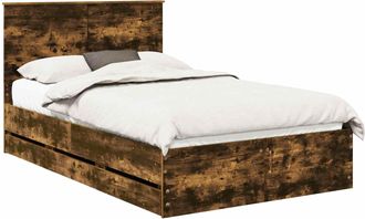 vidaXL Estructura De Cama Roble Ahumado 120 X 190 Cm Madera Ingenieril Vidaxl