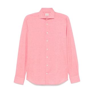 Traiano Cutaway Collar Shirt - Heren - Casual Overhemden - Roze - L - Polyester - Overhemden