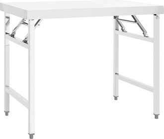 vidaXL Vidaxl - Mesa De Trabajo Plegable Para Cocina Acero 100x60x80 Cm