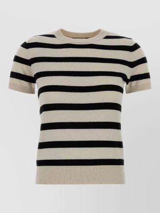 Max Mara embroidered wool sweater short sleeves crew neck