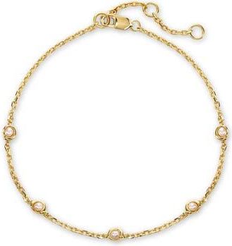 Devata Freshwater Pearl Station Chain Bracelet in Gold at Nordstrom Rack, Size 7.5