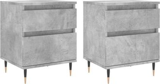 vidaXL Bedside Cabinets 2 pcs Concrete Grey 40x35x50 cm Engineered Wood vidaXL