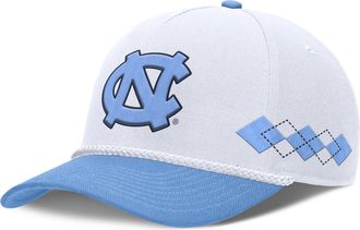 Nike Mens North Carolina Rise Argyle Jordan Brand College Adjustable Hat in White | JC9600LANCN-QWZ
