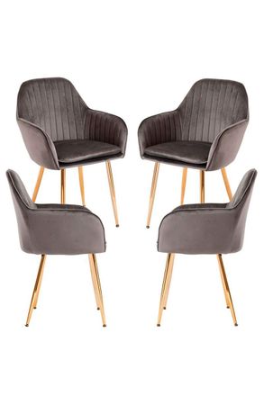 Regalos Miguel Regalos Miguel - Packs Sillas Comedor - Pack 4 Sillas Chic Golden - Gris Oscuro
