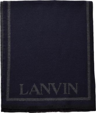 Lanvin sjaal - Heren - Wintersjaals - Blauw - ONE Size - Wol - Accessoires