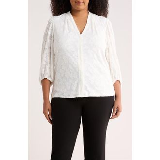 Kasper Blouson Sleeve Top in Lily White at Nordstrom, Size 3 X