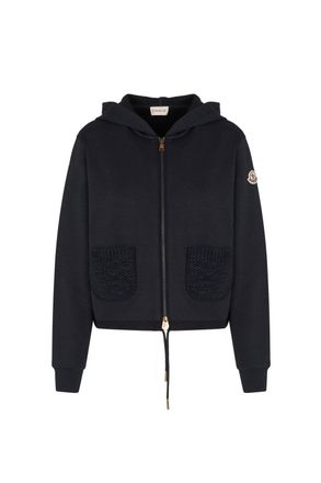 Moncler WOMENS ZIP UP CARDIGAN Size: L, colour: NAVY