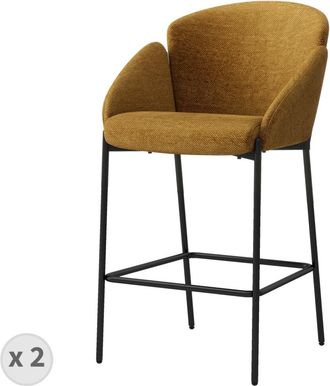 Moloo Silla de bar de tela mostaza (x2)