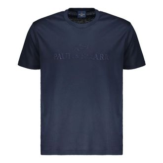 Paul & Shark Paul & Shark, T-Shirts, male, Blue, Size: 2XL Crew Neck T-Shirt