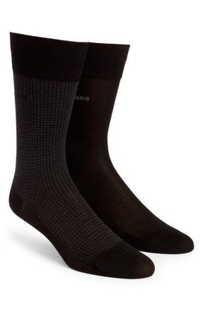 BOSS Assorted 2-Pack Dress Socks in Blk at Nordstrom, Size 7-13