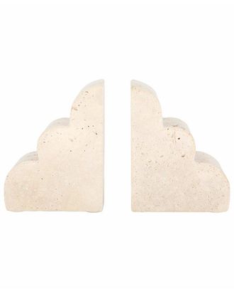 Sagebrook Home Set Of 2 Travertine Cloud Bookends