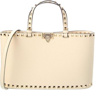 Valentino Rockstud Small Grainy Leather Tote
