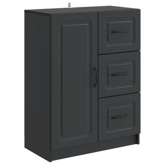 vidaXL Aparador Con Caj&oacute;n Negro 66 X 34,5 X 87 Cm Madera De Ingenier&iacute;a Vidaxl