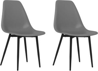 vidaXL Dining Chairs 2 pcs Grey pp Vidaxl