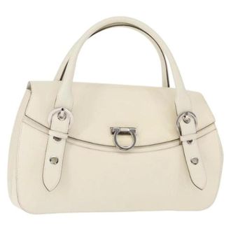 Ferragamo Pre-owned Handbags, female, White, Size: ONE SIZE Pre-owned Leather Handbag