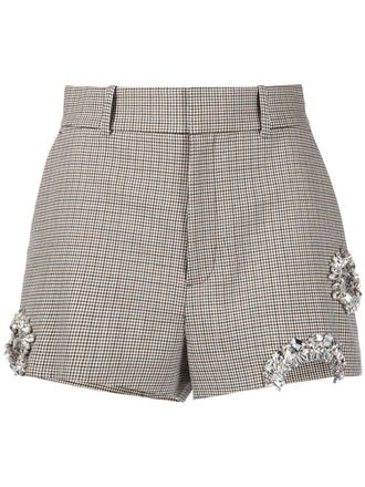 Area Shorts met pied-de-poule print - Bruin