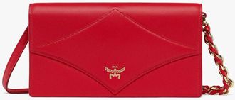 MCM Diamond Chain Wallet In Calf Leather