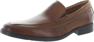Clarks Mens Tilden Free Slip-On Loafer, Dark Tan Leather, 10 UK