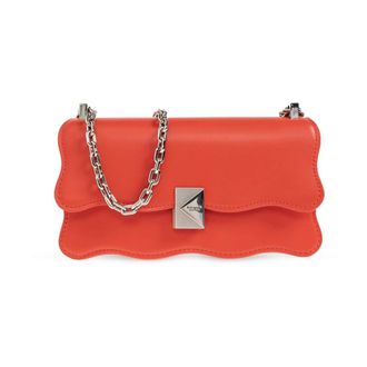 Kate Spade New York Tassen, Dames, Rood, ONE Size, Leer, Deco Wavy Mini Crossbody Bag