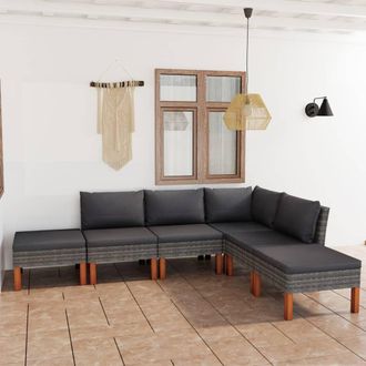 vidaXL Vidaxl - Set De Muebles De Jard&iacute;n 8 Pzas Y Cojines Rat&aacute;n Sint&eacute;tico Gris